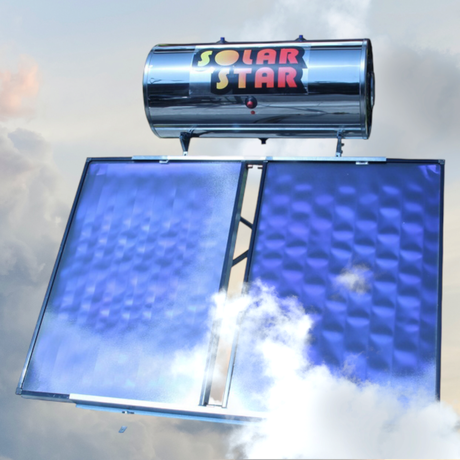 Ηλιακός θερμοσίφωνας Solar star 300lt/4,74tm² Glass Επιλεκτικός -Διπλής Ενεργείας-Ως 3 Άτοκες Δόσεις