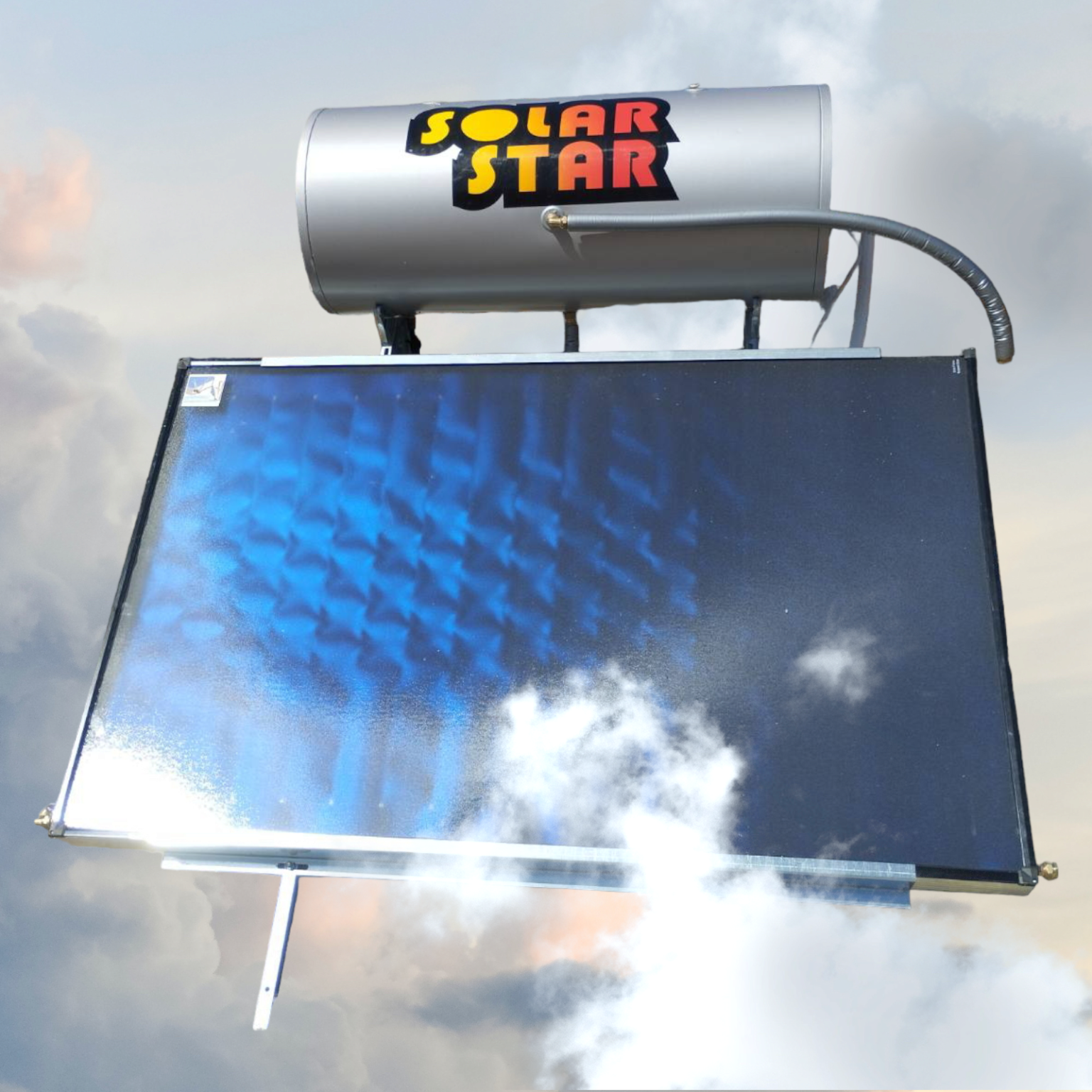 ηλιακός θερμοσίφωνας Solar star 160lt/2,37tm² οριζοντιος Glass  Διπλής ενεργείας -Επιλεκτικός οριζόντιος συλλέκτης-Ως 3 Άτοκες Δόσεις